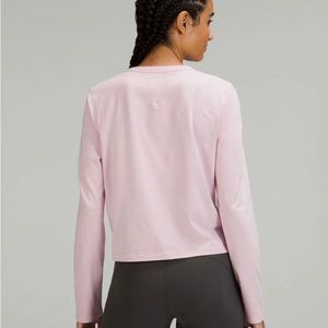 Lululemon classic fit cotton long sleeve pink peony. Sz 16